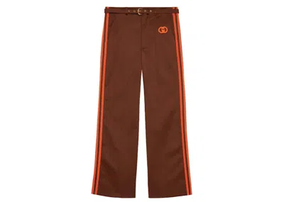 Pre-owned Gucci Men's  X Adidas Jersey Pant In Dark Brown