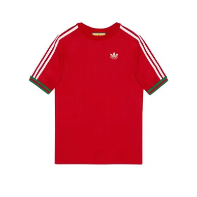 Pre-owned Gucci Men's  X Adidas Jersey T-shirt In Red