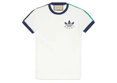 Pre-owned Gucci Men's  X Adidas Logo T-shirt In White