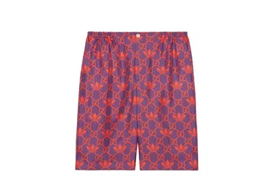 Pre-owned Gucci Men's  X Adidas Macro Gg Shorts In Purple/red