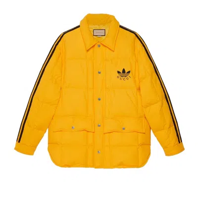 Pre-owned Gucci Men's  X Adidas Nylon Down Jacket In Yellow