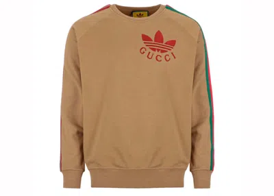 Pre-owned Gucci Men's  X Adidas Trefoil Sweatshirt In Beige