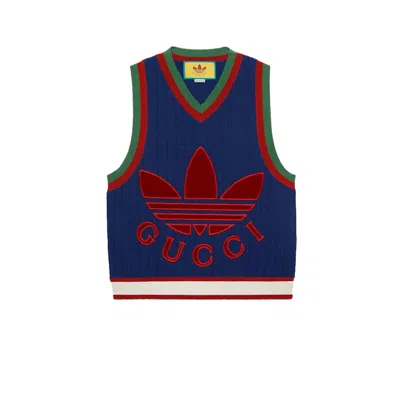 Pre-owned Gucci Men's  X Adidas Viscose Vest In Blue