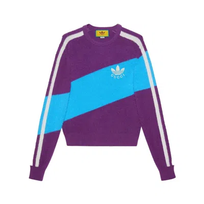 Pre-owned Gucci Men's  X Adidas Wool Shirt In Purple/light Blue