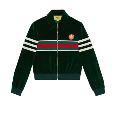Pre-owned Gucci Men's  X Adidas Zip Jacket In Green