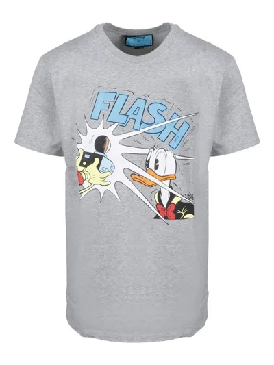 Pre-owned Gucci Men's  X Disney Donald Duck Tshirtin Grey In Gray