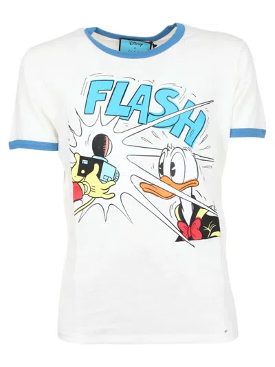 Pre-owned Gucci Men's  X Disney Donuld Duck T-shirt In White/blue