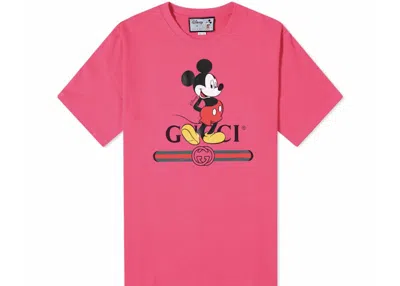 Pre-owned Gucci Men's  X Disney Mickey Mouse T-shirt In Pink
