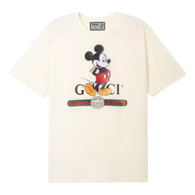 Pre-owned Gucci Men's  X Disney Mickey Oversize T-shirt In White