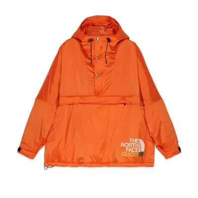 Pre-owned Gucci Men's  X The North Face Anorak Jacket In Orange