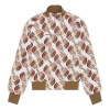 Gucci Men's  X The North Face Crossover Webbing Printing Aviator Jacket Brown