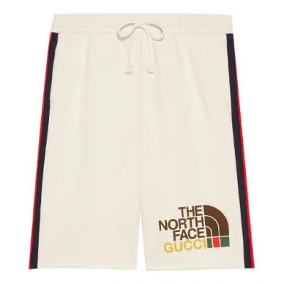 Gucci Men's  X The North Face Crossover Webbing Printing Cotton Shorts Ivory