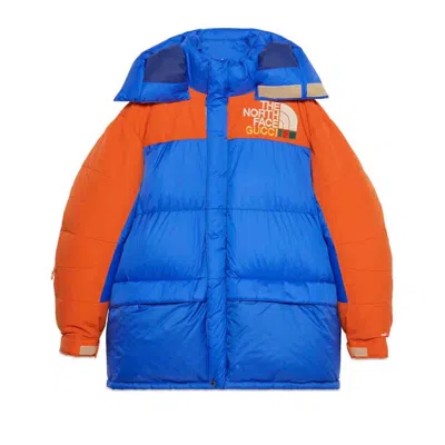 Pre-owned Gucci Men's  X The North Face Down Coat In Blue/orange