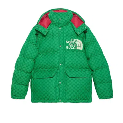 Pre-owned Gucci Men's  X The North Face Down Coat/dark In Green/dark Green