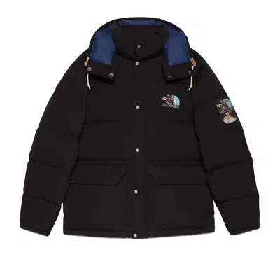 Pre-owned Gucci Men's  X The North Face Down Jacket In Black