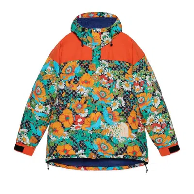 Pre-owned Gucci Men's  X The North Face Down Jacket In Floral Print In Multi