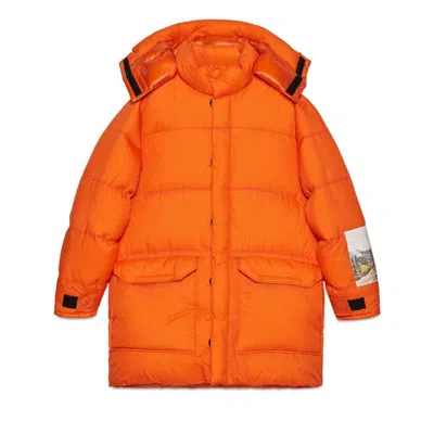 Pre-owned Gucci Men's  X The North Face Down Jacket In Orange