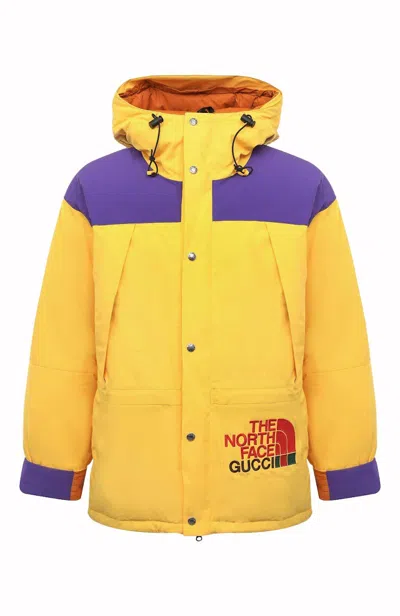 Pre-owned Gucci Men's  X The North Face Down Jacket In Yellow/purple In Multi