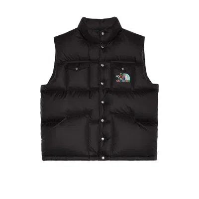 Pre-owned Gucci Men's  X The North Face Down Vest In Black