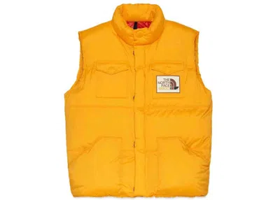 Pre-owned Gucci Men's  X The North Face Down Vest In Yellow