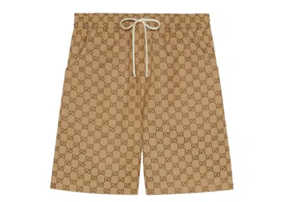 Pre-owned Gucci Men's  X The North Face Gg Canvas Shorts In Brown/beige