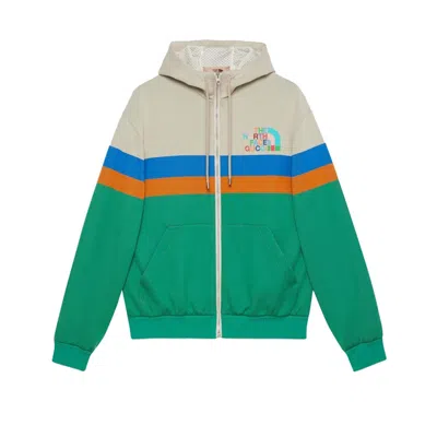 Pre-owned Gucci Men's  X The North Face Hooded Jacket In Ivory/green