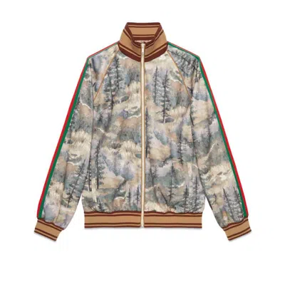 Pre-owned Gucci Men's  X The North Face Jacket In Forest Print