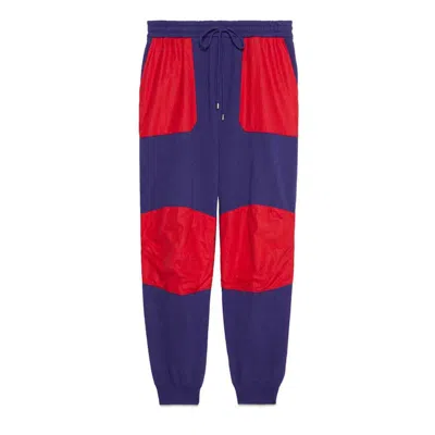 Pre-owned Gucci Men's  X The North Face Jogging Pant In Blue/red