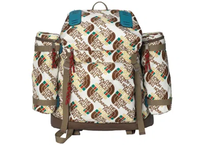 Pre-owned Gucci Men's  X The North Face Large Backpack In Brown/white