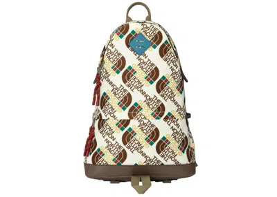 Pre-owned Gucci Men's  X The North Face Medium Backpack In Brown/white