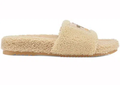 Pre-owned Gucci Men's  X The North Face Merino Wool Slides Sneakers In Beige In Sand