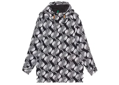 Pre-owned Gucci Men's  X The North Face Nylon Mountain Jacket In Black/white