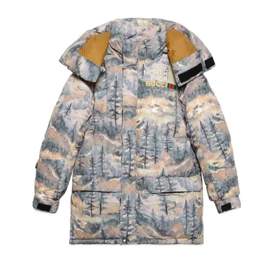 Pre-owned Gucci Men's  X The North Face Padded Jacket In Forest Print
