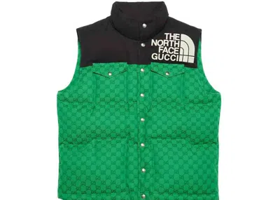 Pre-owned Gucci Men's  X The North Face Padded Vest In Green/black