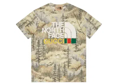 Pre-owned Gucci Men's  X The North Face T-shirt In Forest Print