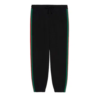 Pre-owned Gucci Men's  X The North Face Web Print Cotton Jogging Pants In Black Stonewash