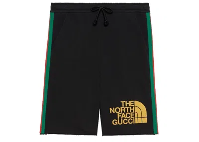 Pre-owned Gucci Men's  X The North Face Web Print Cotton Shorts In Black