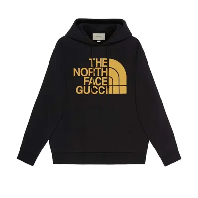 Pre-owned Gucci Men's  X The North Face Web Print Hoodie In Black