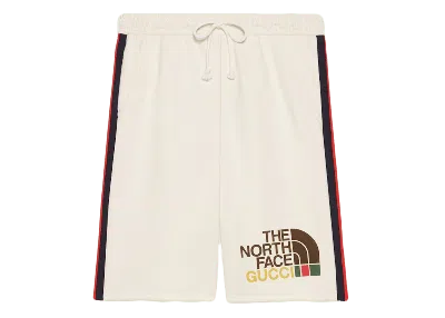 Pre-owned Gucci Men's  X The North Face Web Print Shorts In Beige
