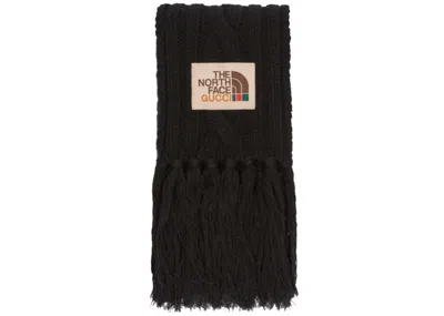 Pre-owned Gucci Men's  X The North Face Wool Scarf In Black
