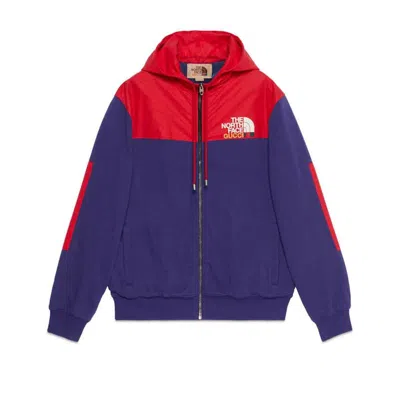 Pre-owned Gucci Men's  X The North Face Zip Jacket In Blue/red In Multi