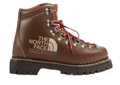 Pre-owned Gucci Men's  X Tnf Boot Sneakers In Brown