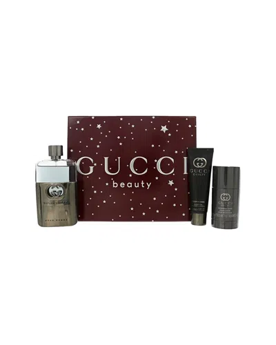 Gucci Men's Guilty Edt 3pc Set In Transparent
