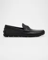Gucci Men's Havel Interlocking G Leather Drivers In Black