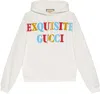 Gucci Hooded Sweatshirt With Unique Graphic Design And Bold Lettering In Sunlinght