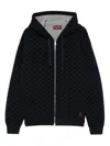 Gucci Printed Double Jersey Viscose Zip Jacket In Blue