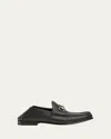 Gucci Men's Horsebit 1953 Grained Leather Bit Loafers In Black