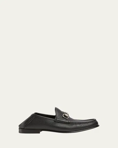 GUCCI MEN'S HORSEBIT 1953 GRAINED LEATHER BIT LOAFERS