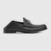 Gucci Men's Horsebit 1953 Grained Leather Bit Loafers In Black