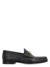 Gucci Horsebit Almond-toe Loafers In Black
